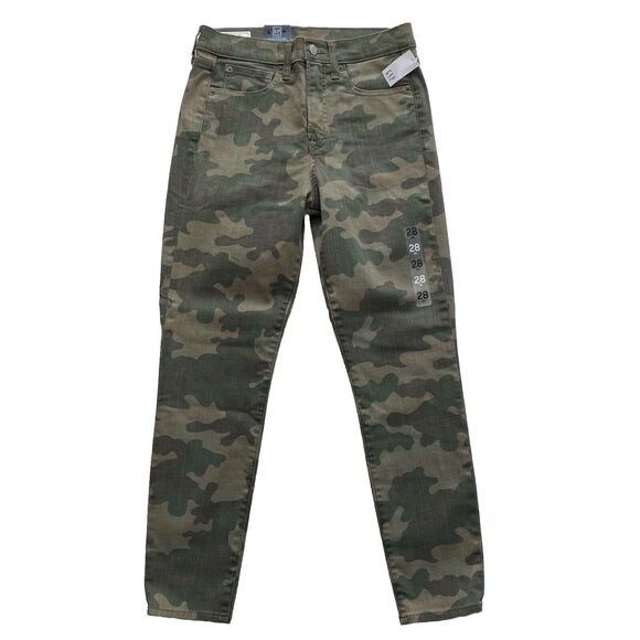 Gap Denim True Skinny High Rise Stretch Ankle Jeans Camo Sz 28/6 Regular - Picture 1 of 7